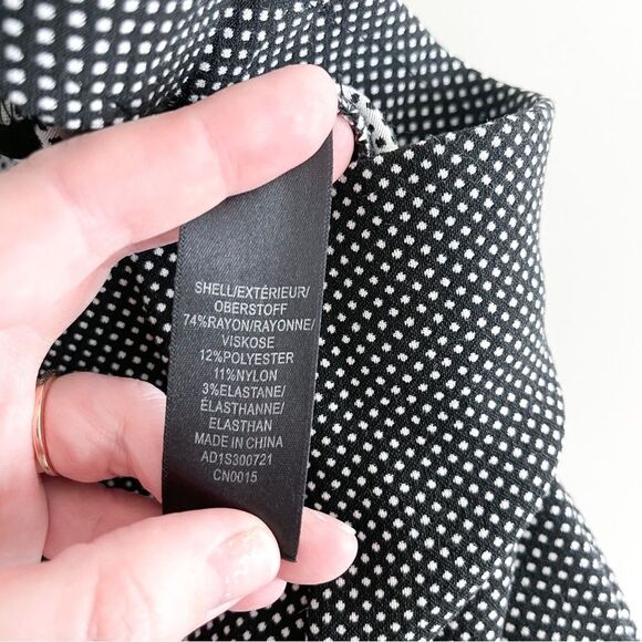 Adrianna Papell Pants Polka Dot Black White Women's 6 Pull On Trousers Stretchy - Picture 7 of 11